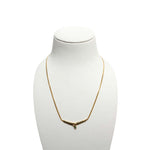 14k keltakultainen kaulakoru timantilla ja safiirilla - 42cm