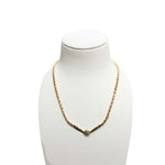 14k keltakultainen kaulakoru timantilla 009ct - 41cm