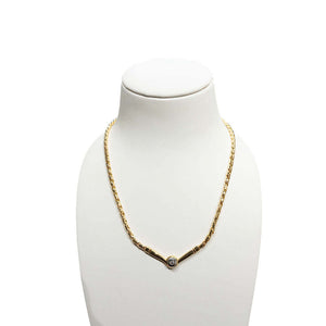 14k keltakultainen kaulakoru timantilla 009ct - 41cm