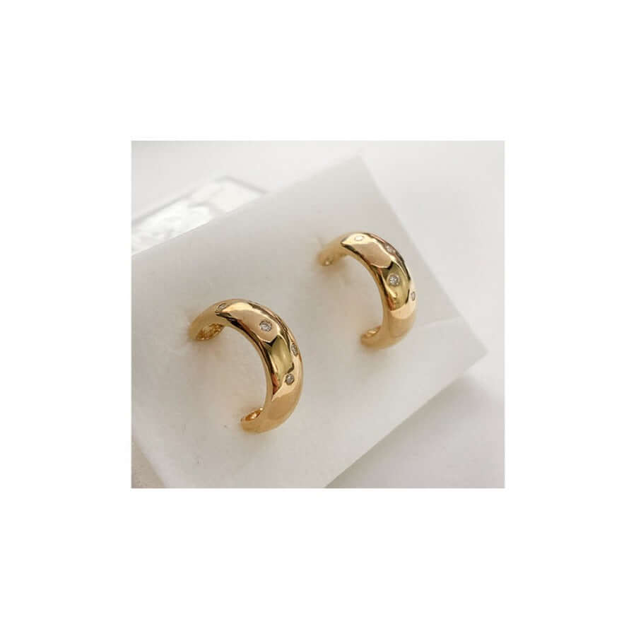 14k keltakultaiset timanttikorvakorut 016ct