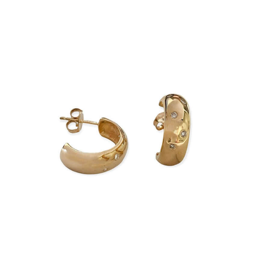 14k keltakultaiset timanttikorvakorut 016ct