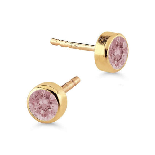 Kultakorvakorut vaaleanpunaisilla zirkoneilla  SA-0206/03pin