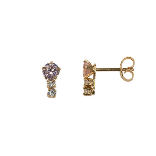 Kultaiset Korvakorut Zirkonikivillä 23-1013pink