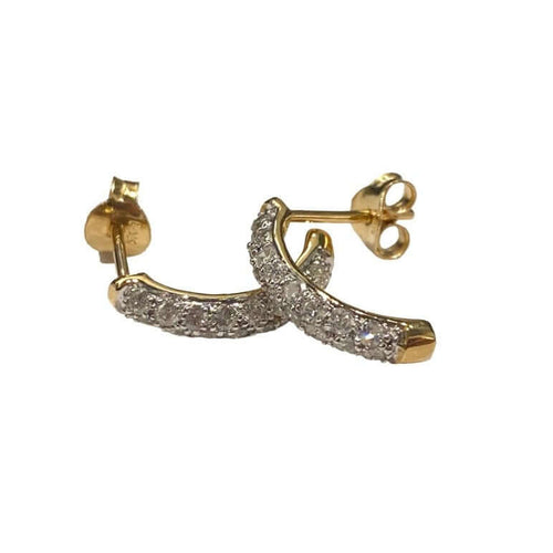 Kaksiväriset kultaiset timanttikorvakorut (0,46 ct)