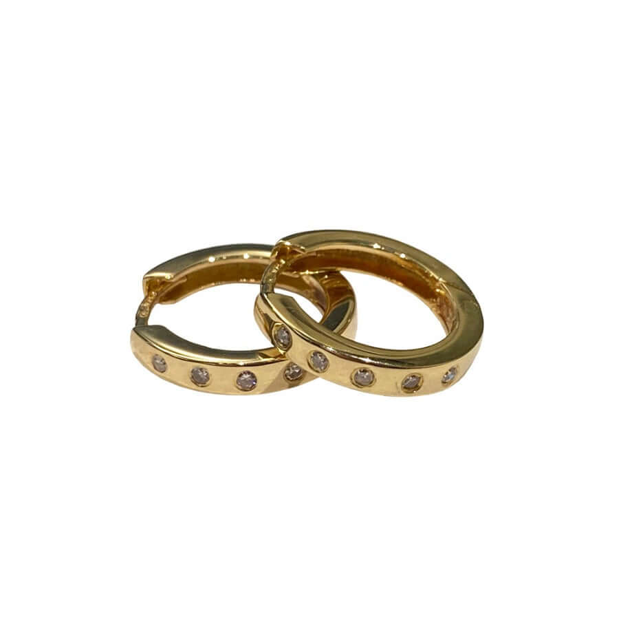 Kultaiset timanttikorvarenkaat 0,10ct