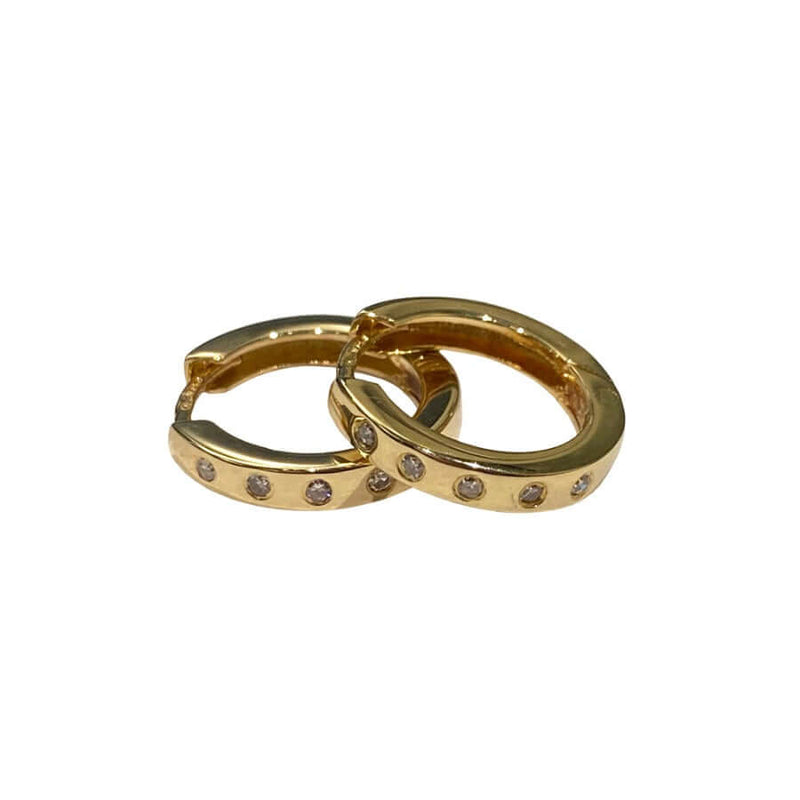 Kultaiset timanttikorvarenkaat 0,10ct