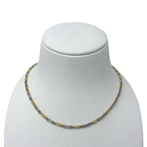 14 karaatin kelta- valkokullasta. kaulaketju 10g - 45 cm
