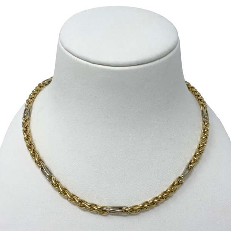 Kaksivärinen kultainen kaulaketju 11g - 45 cm