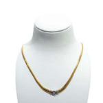 14k keltakultainen kaulakoru timantilla 025ct - 43cm
