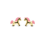 Kultaiset korvakorut hevoset 126881pink