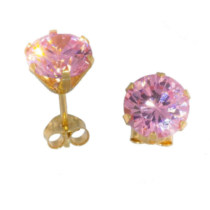 Kultakorvakorut pinkeillä zirkoneilla 056841