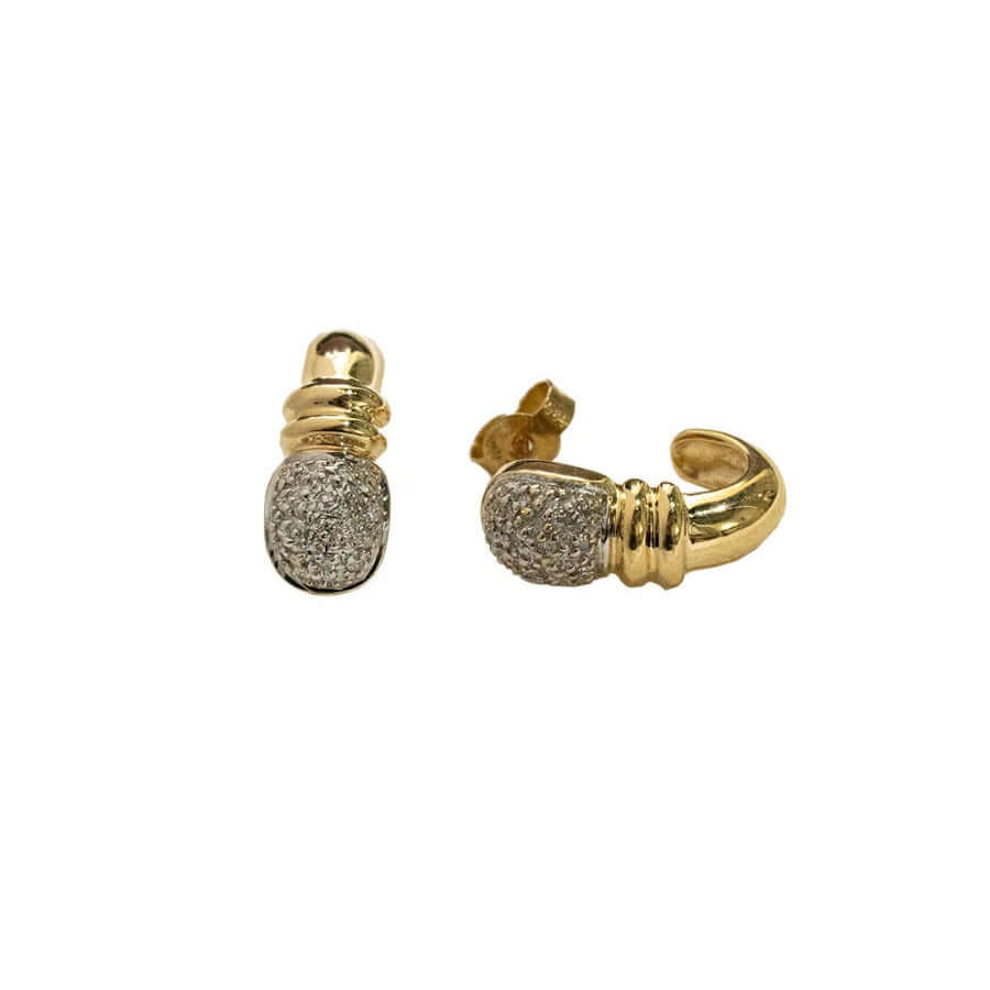 14 karaatin keltakultaiset timanttikorvakorut 17mm - 7mm