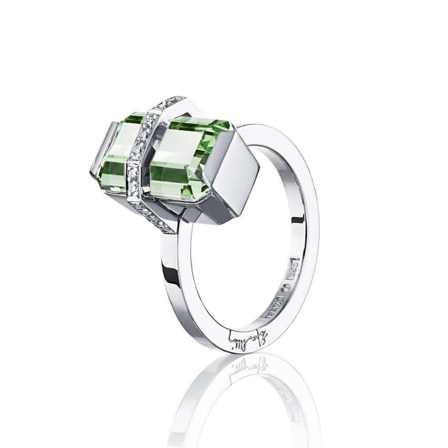 Efva Attling Bend Over Green Quartz Sormus 13-101-01962