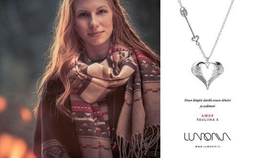 Lumoava Rakkain riipus