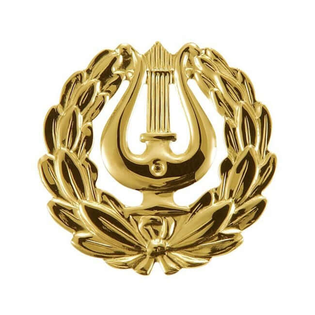 Kultainen lyyra ylioppilaslakkiin 19 mm