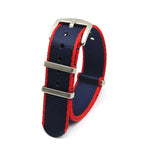 KARU seatbelt nato-ranneke sini-punainen raidallinen
