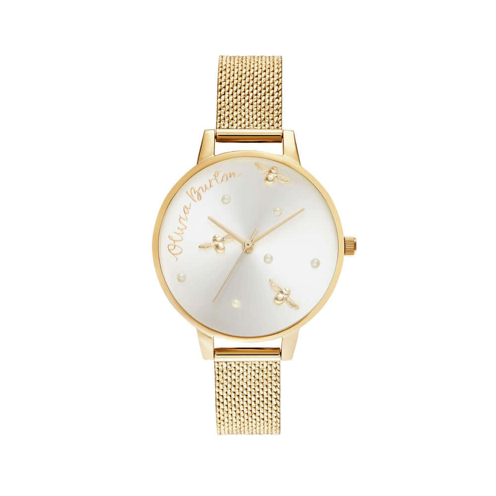  Olivia Burton Pearly Queen Gold Boucle Mesh OB16PQ06 kello