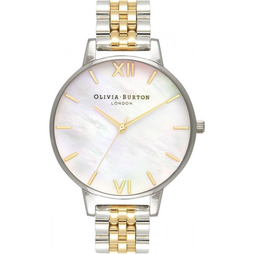 Olivia Burton White Mother of Pearl Dial Silver & Gold OB16MOP05