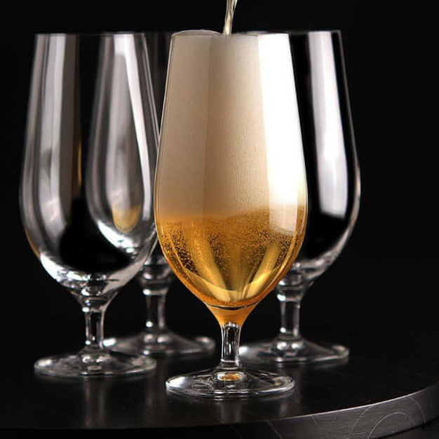 Orrefors Beer Lager olutlasit 6312002, neljä lasia lager-oluelle, kauniisti suunnitellut olutlasit