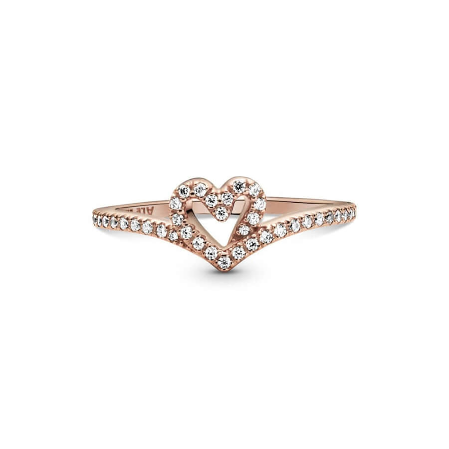 Pandora sparkling wishbone heart sormsu