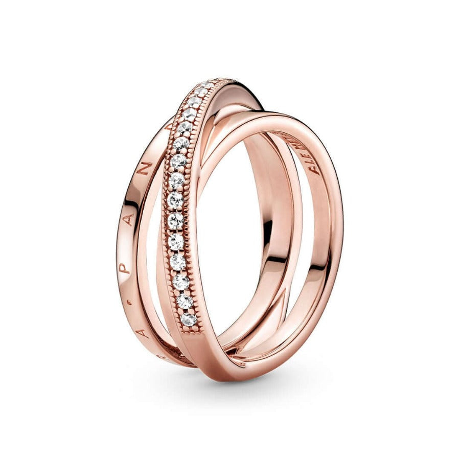 Pandora Crossover Pavé Triple Band Sormus 189057C01