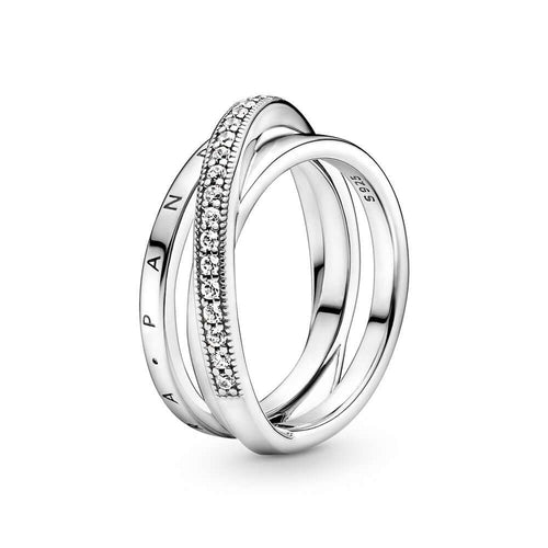 Pandora Crossover Pavé Triple Band Sormus 199057c01