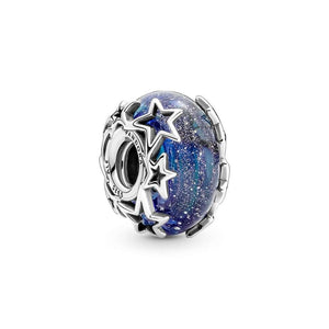 Pandora Galaxy Blue & Star Murano Charm Hela 790015C00