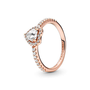 Pandora Rose Sparkling Elevated Heart sormus 188421C02