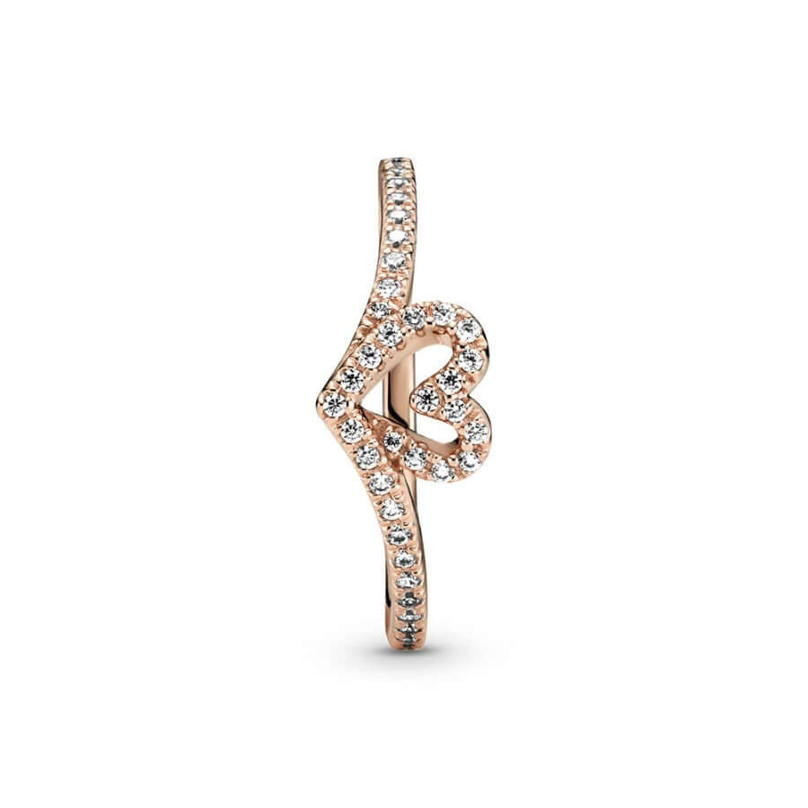 Pandora Sparkling Wishbone Heart Sormus 