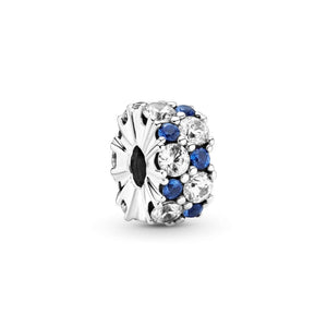Pandora Clear & Blue Sparkling Clip lukkopala 799171C01
