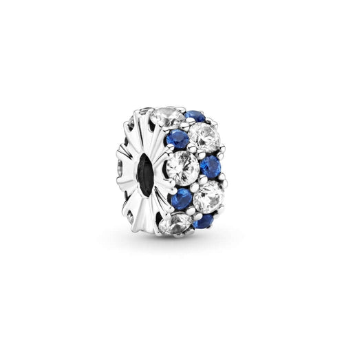 Pandora Clear & Blue Sparkling Clip lukkopala 799171C01