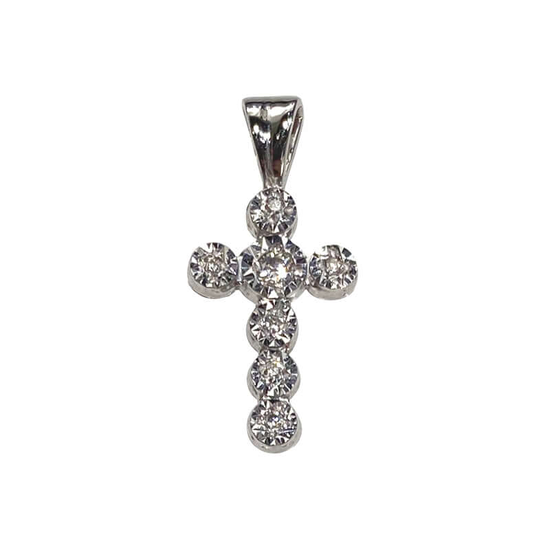 Posh Diamonds valkokultainen timanttiristi RT43