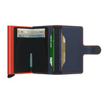 Secrid Miniwallet Matte Night Blue & Orange Lompakko
