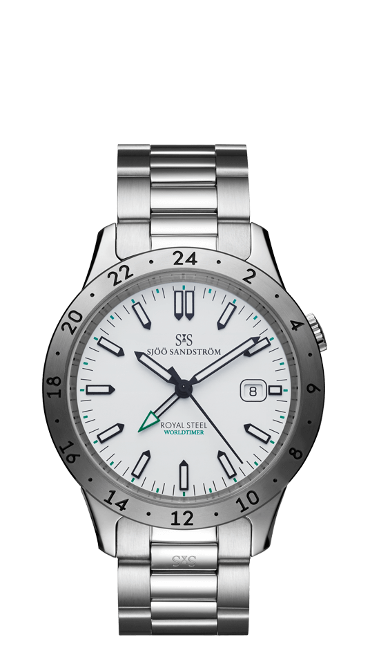 Sjöö Sandström Royal Steel Worldtimer 41 mm 020135