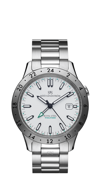 Sjöö Sandström Royal Steel Worldtimer 41 mm 020135