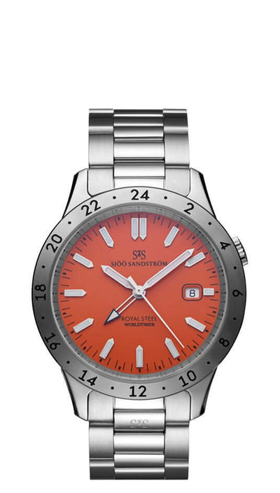  Sjöö Sandström Royal Steel Worldtimer 41 mm 020104