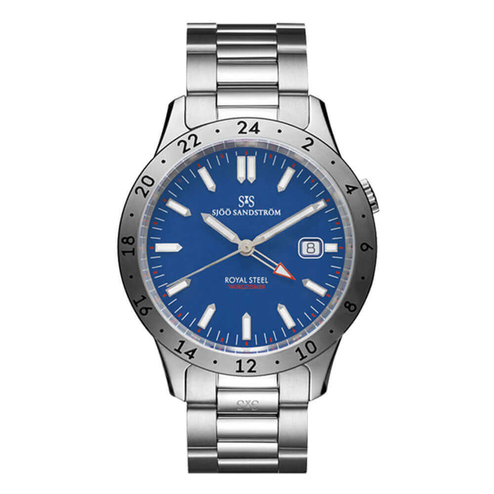 Sjöö Sandström Royal Steel Worldtimer 41 mm 020807