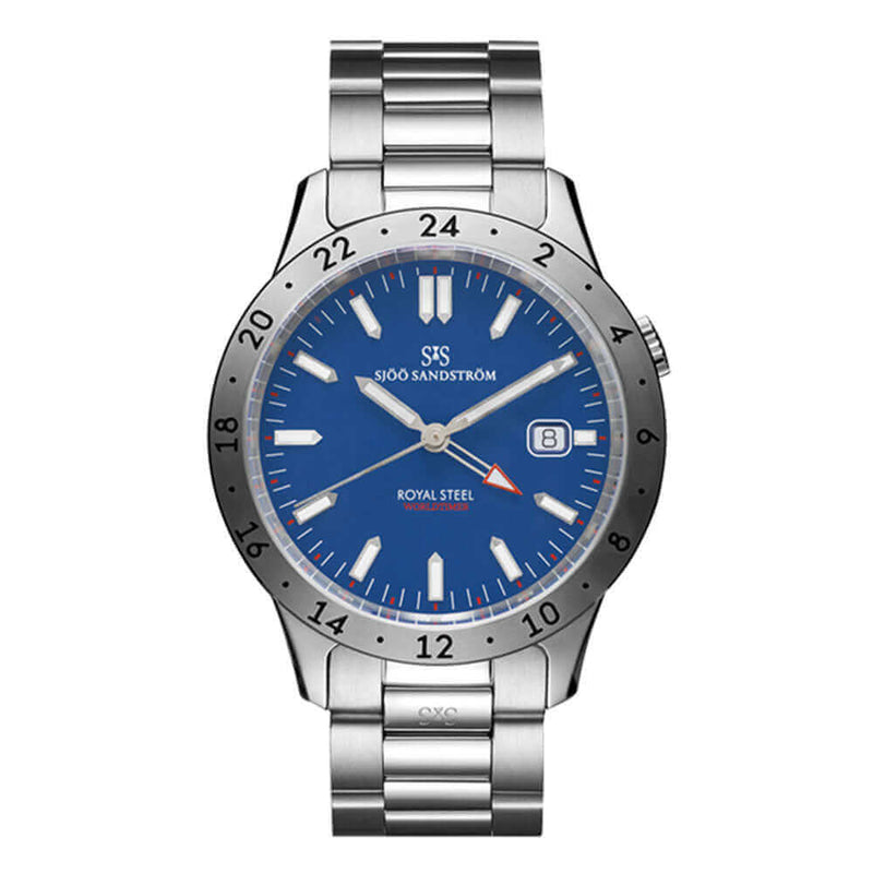 Sjöö Sandström Royal Steel Worldtimer 41 mm 020807