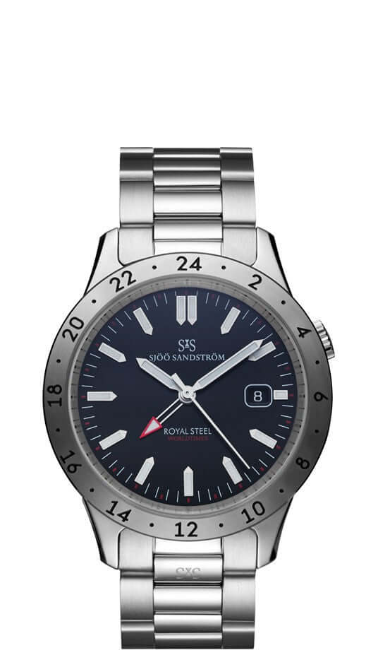 Sjöö Sandström Royal Steel Worldtimer 41mm 0199779