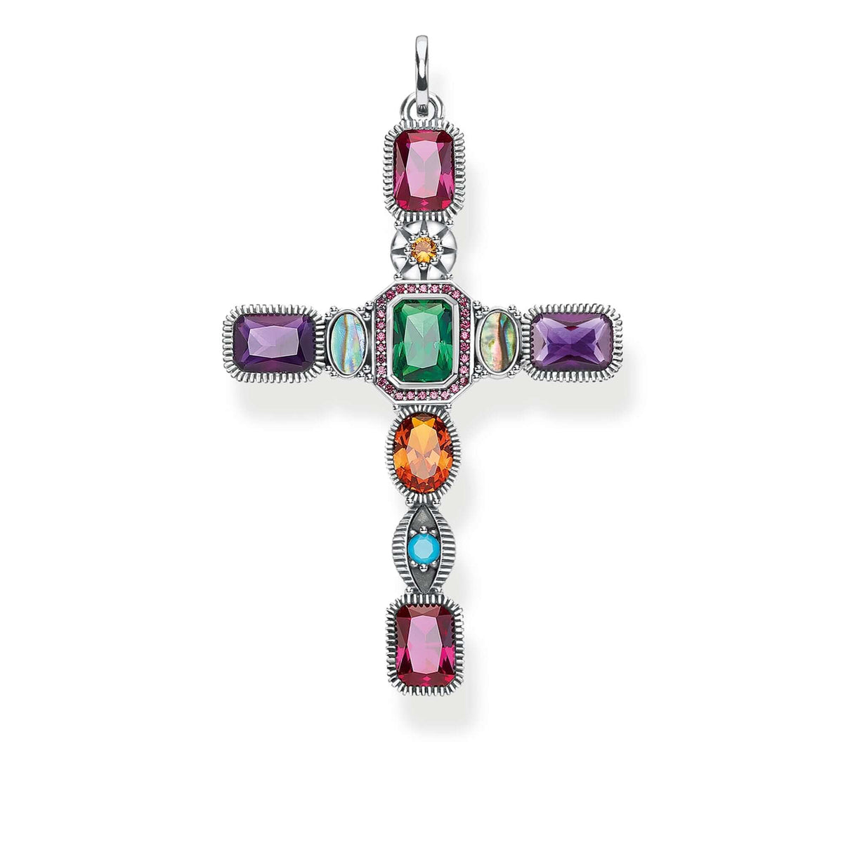 Thomas Sabo Cross Colourful Stones riipus PE859-294-7