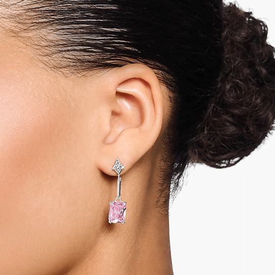 Thomas Sabo Pink Stone hopeakorvakorut H2177-051-9