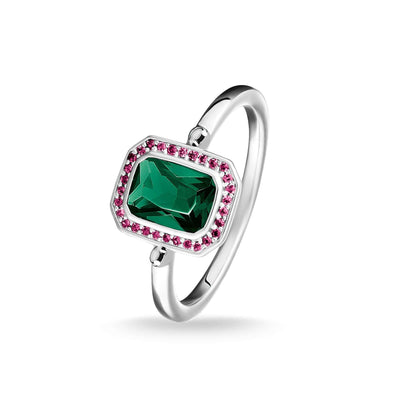Thomas Sabo Red & Green Stones sormus TR2264-348-7