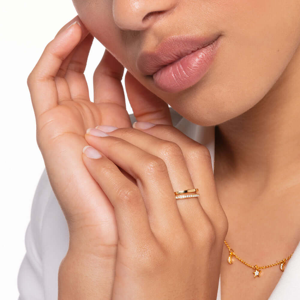Thomas Sabo Double White Stones Gold sormus TR2316-414-14