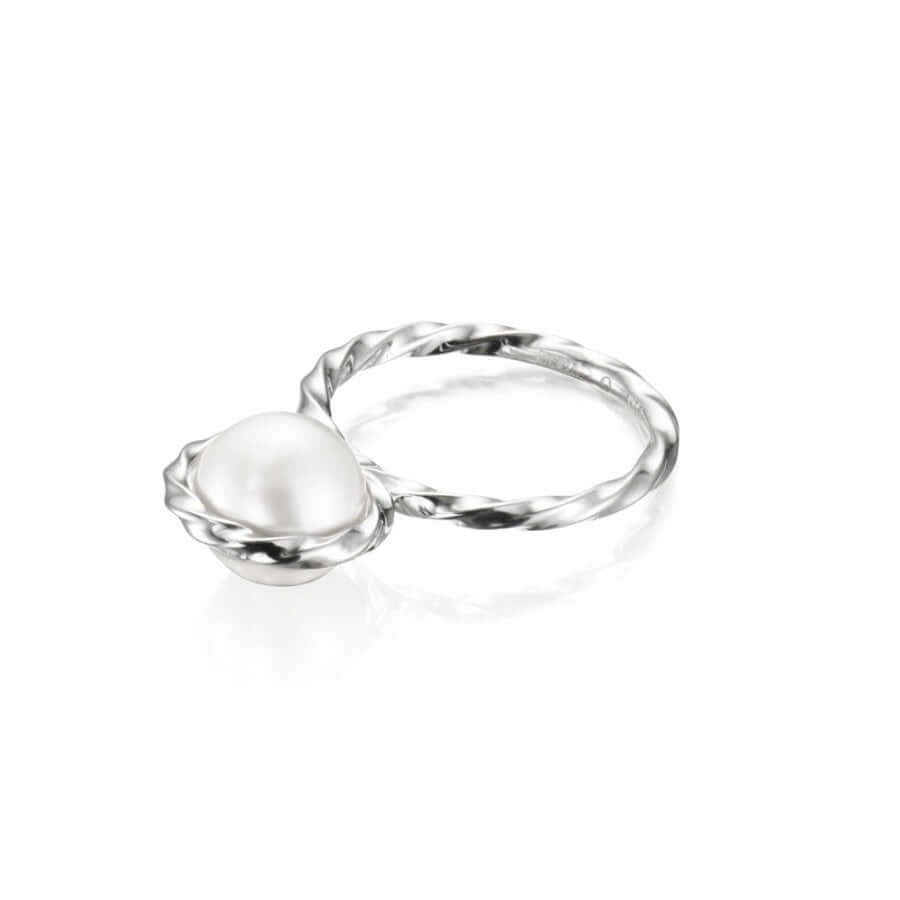Efva Attling Twisted Orbit Pearl sormus