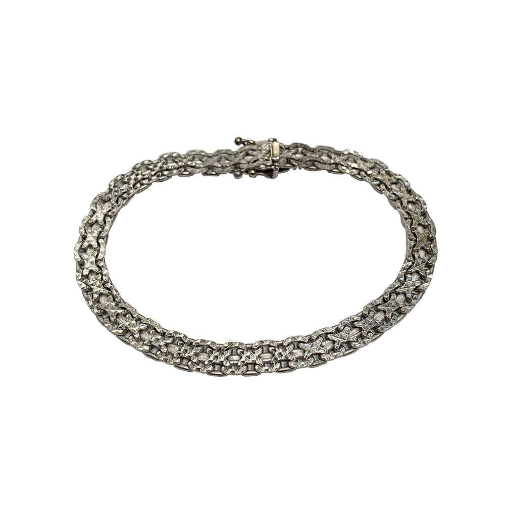 14k Valkokultainen Ranneketju 15g - 19 cm