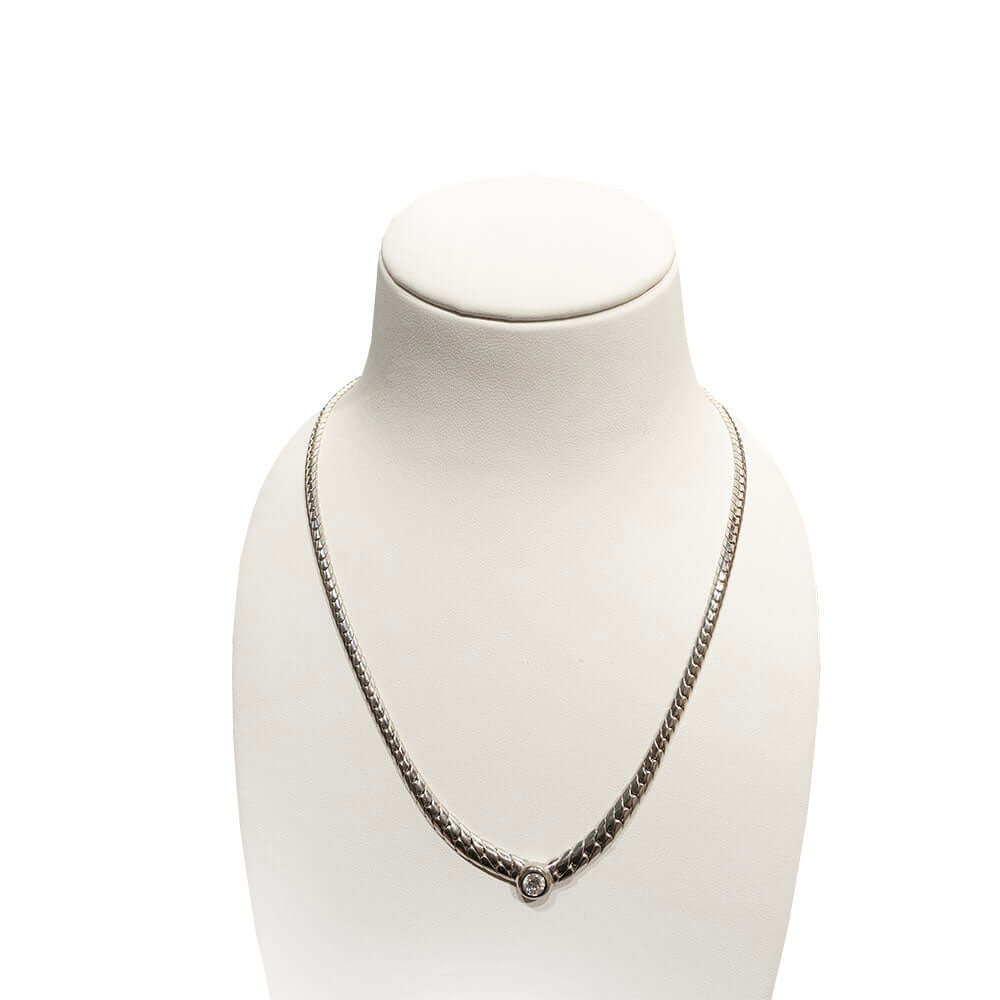 Valkokultaketju Timantilla 0,32ct