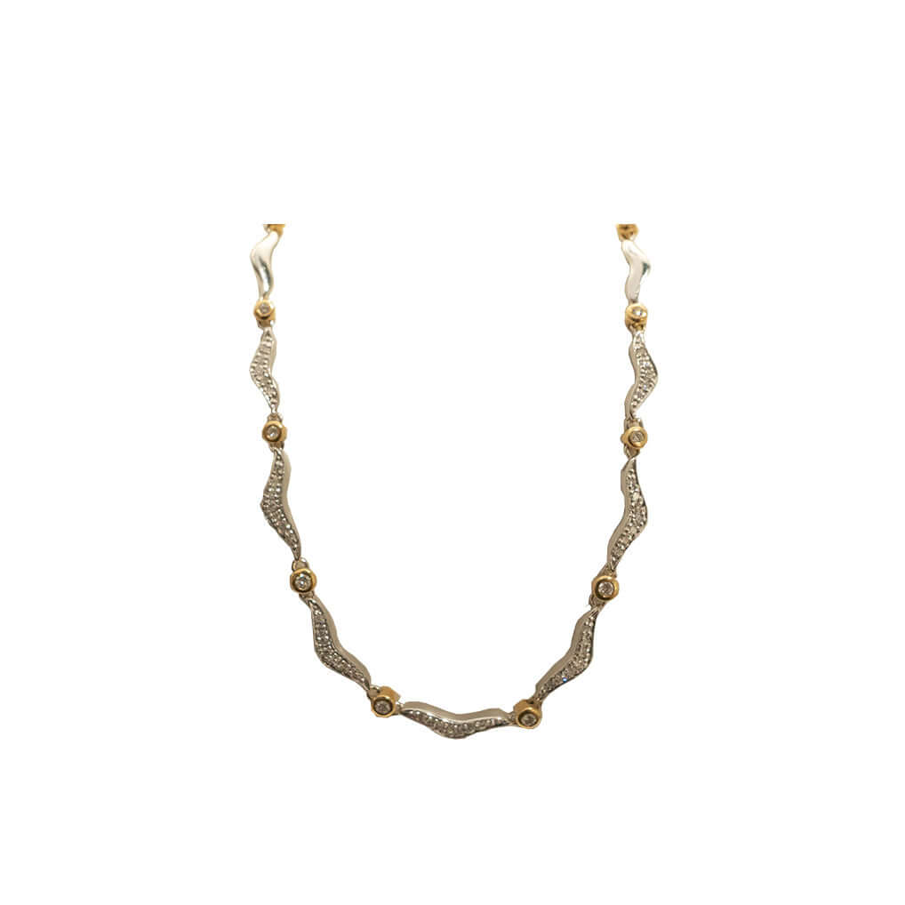 14k valkokultainen kaulakoru timanteilla 061CT