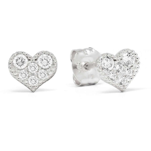 Valkokultaiset korvakorut zirkoneilla K-E38302ZW