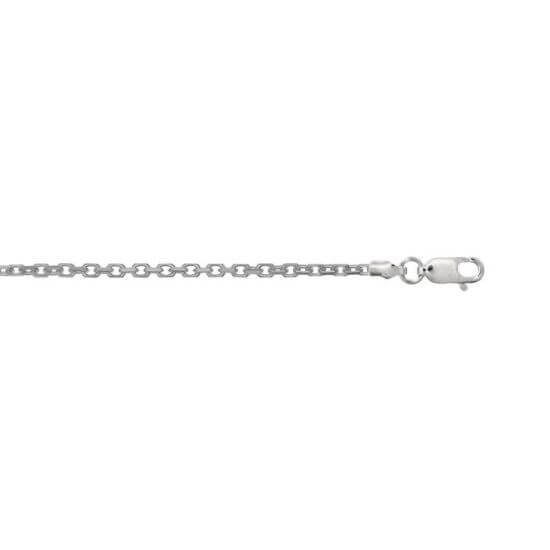 14k Valkokultainen kaulaketju 2 mm - 50 cm