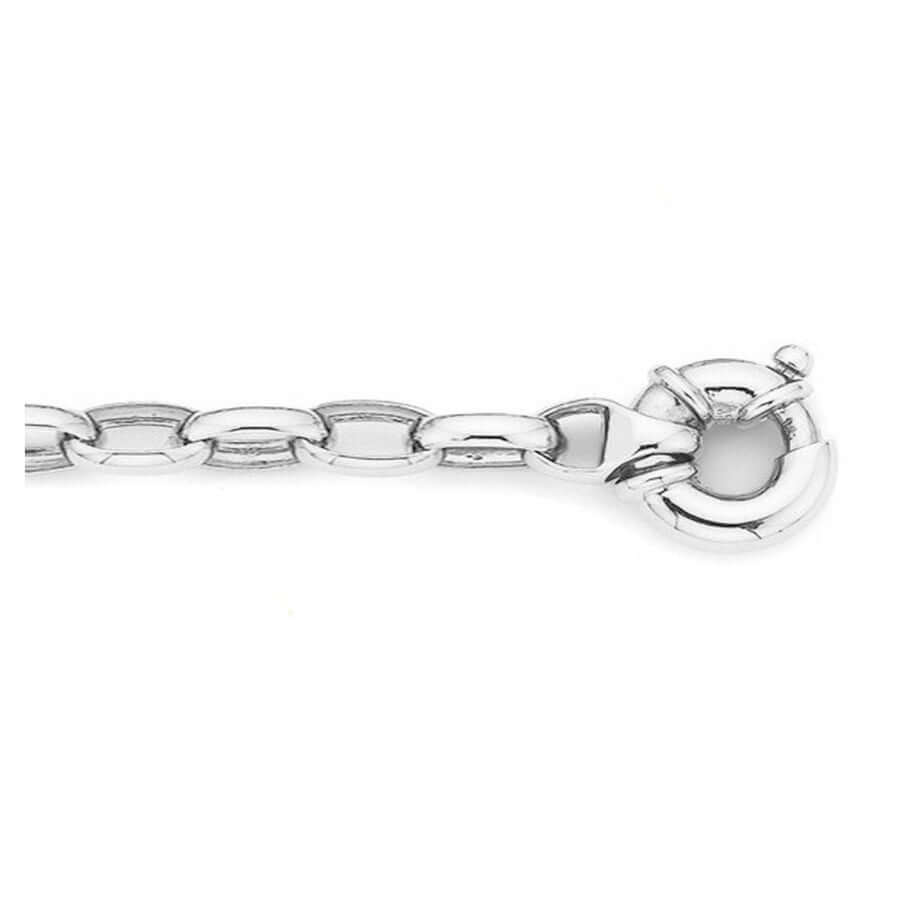 Hopeinen ovaali papukaulaketju 46cm